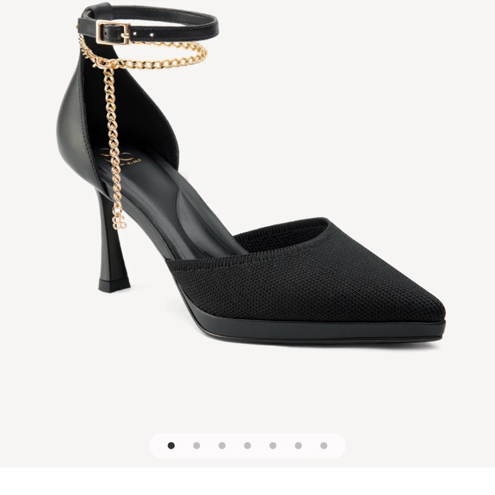 Worn one time! Sophisticated Black Heels with Gold Accent